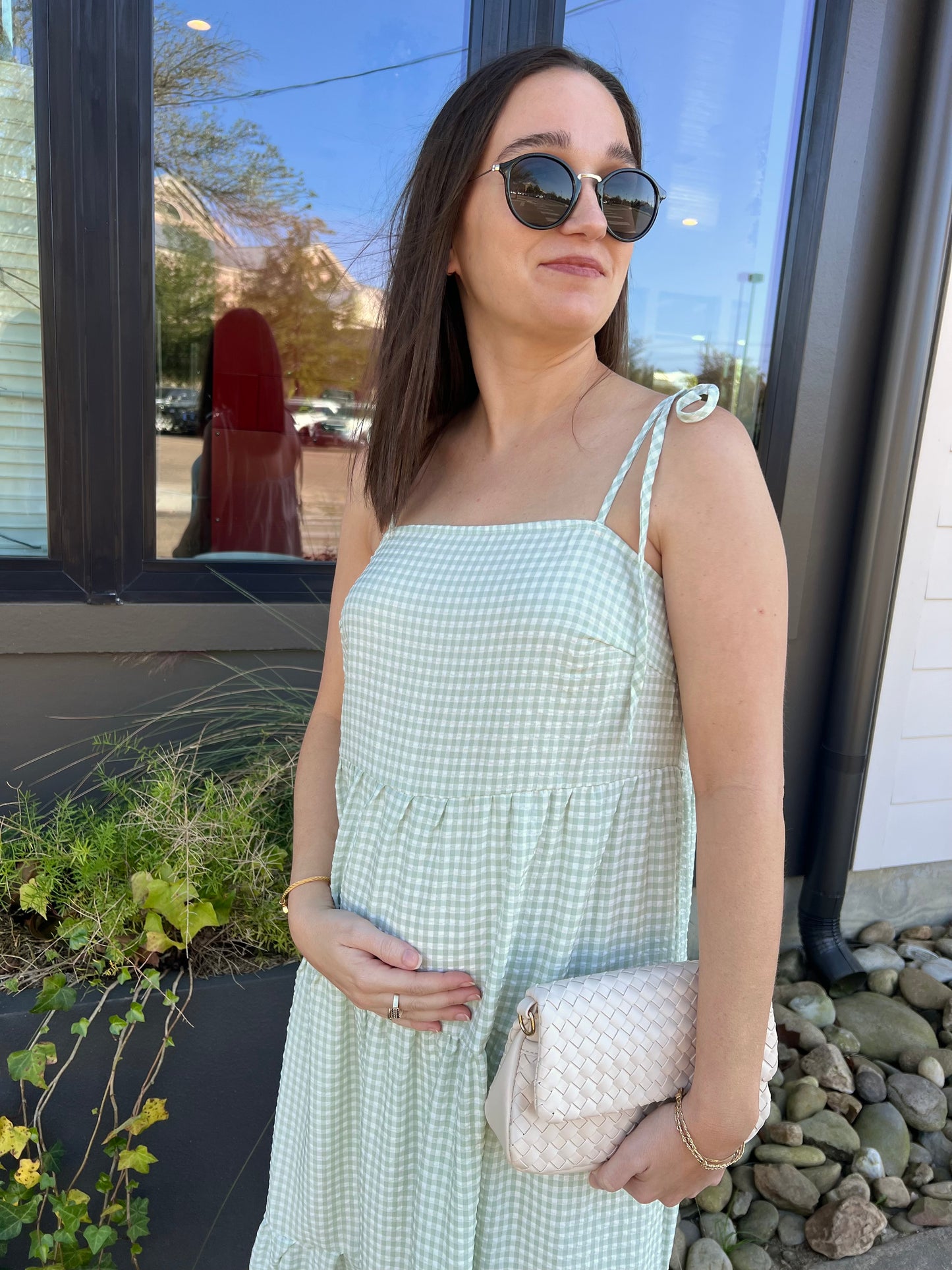 The Gingham Garden Midi Dress