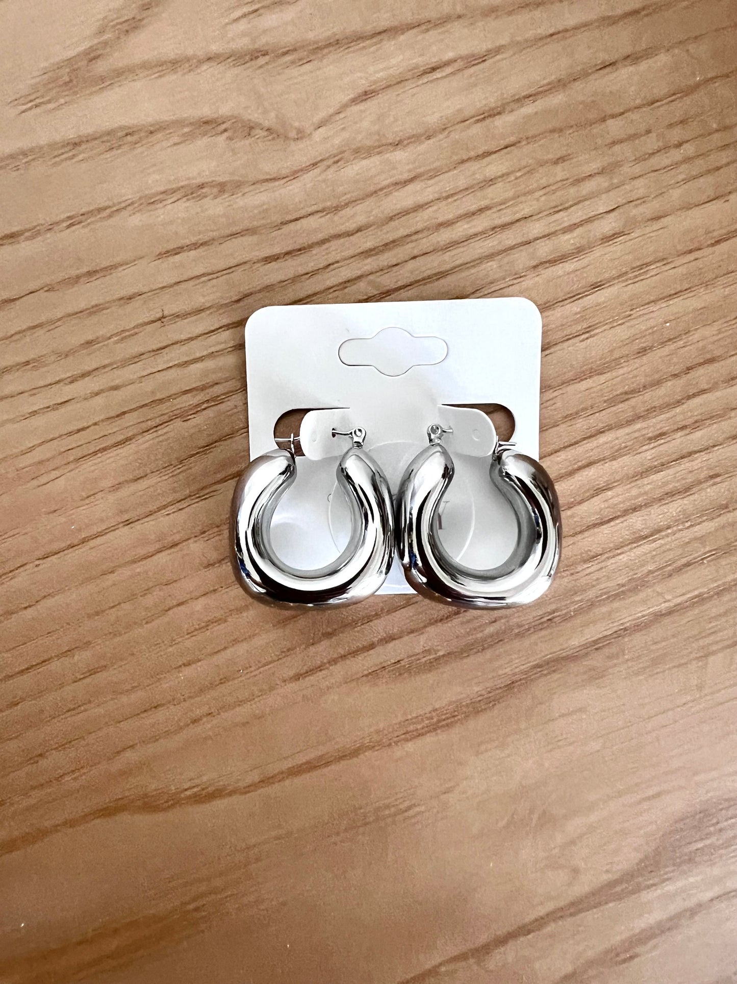 Karina Silver Chunky Hoop Earrings