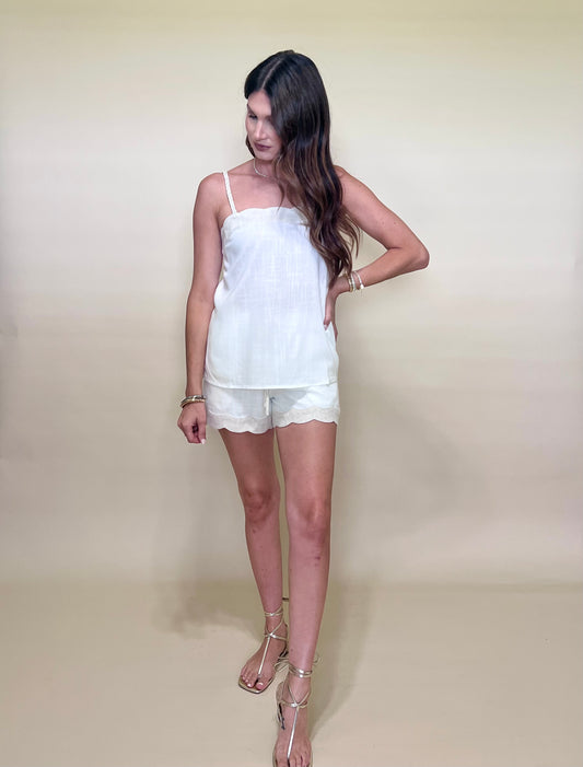 The Isla Scalloped Trim Top