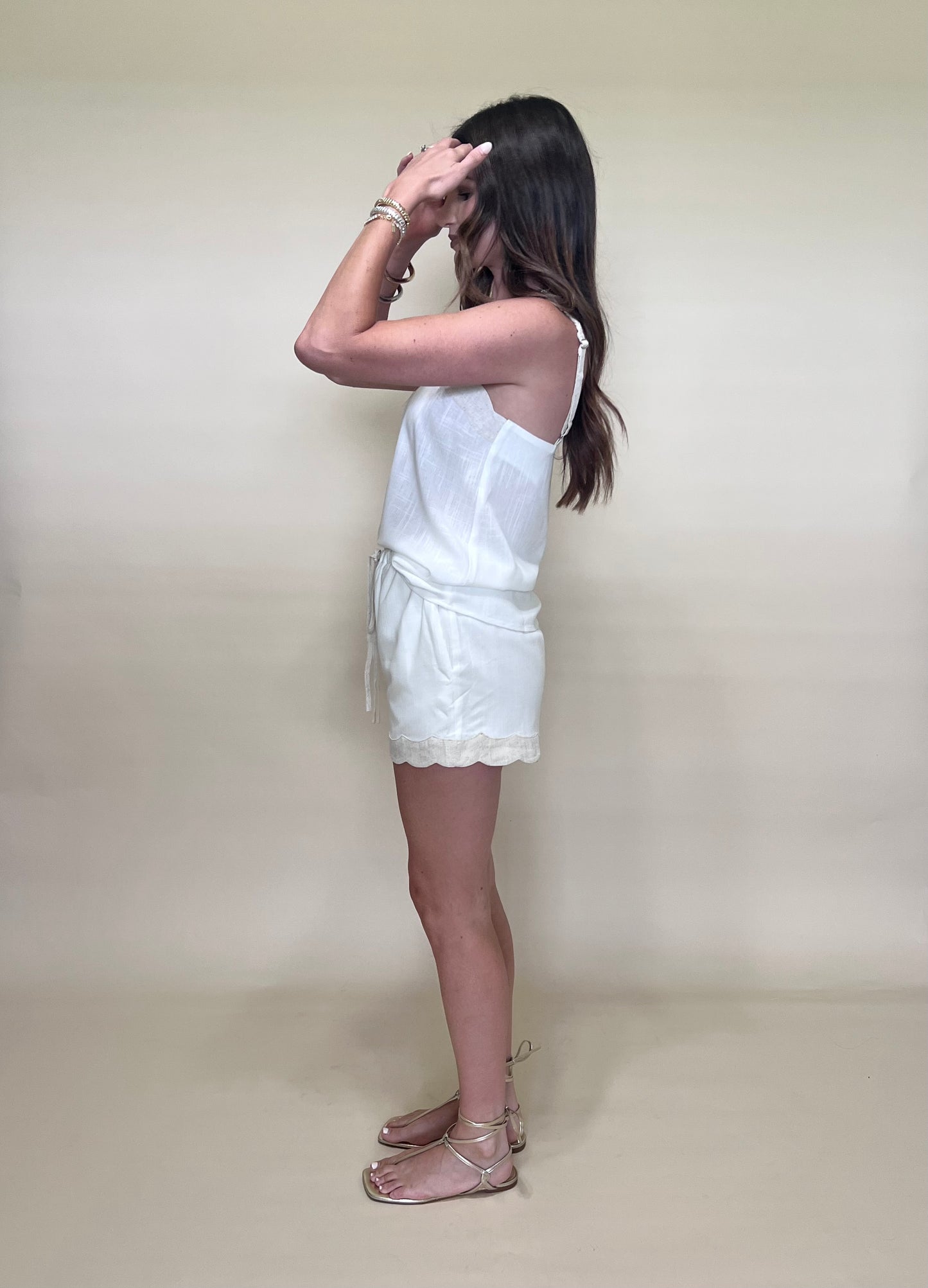 The Isla Scalloped Hem Shorts