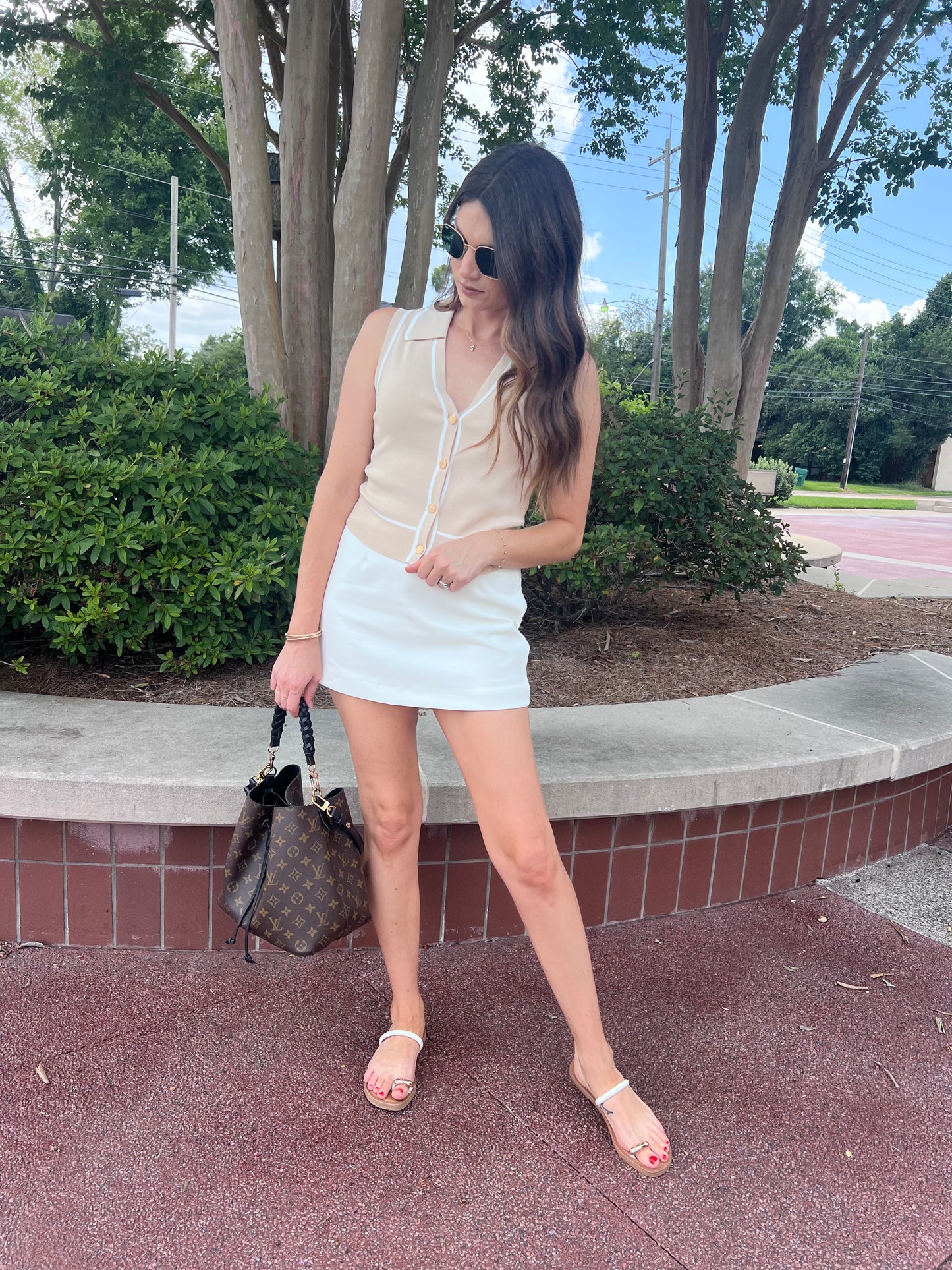 The Madison Button Down Sweater Vest Top