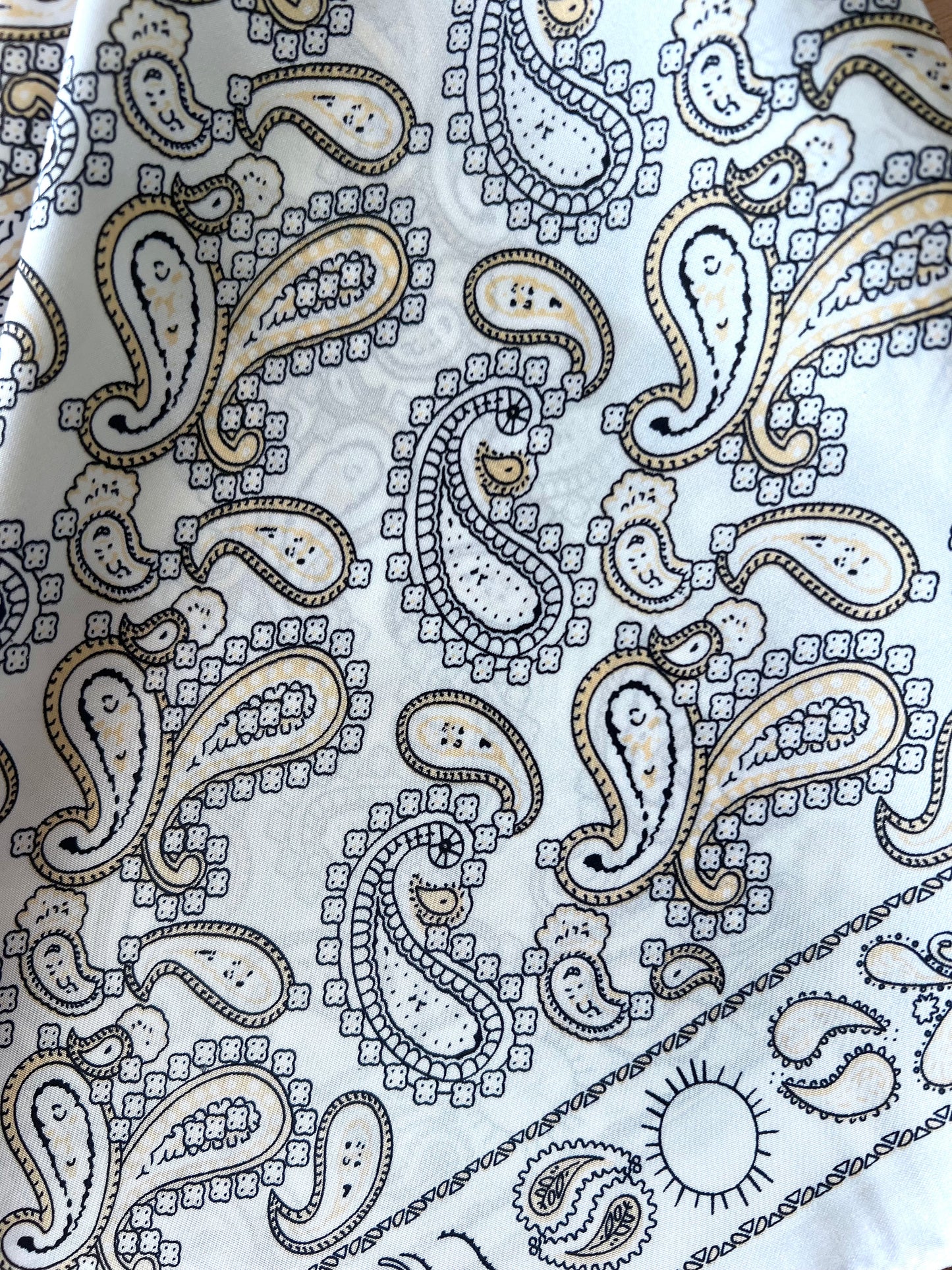 Delaney White Paisley Satin Scarf