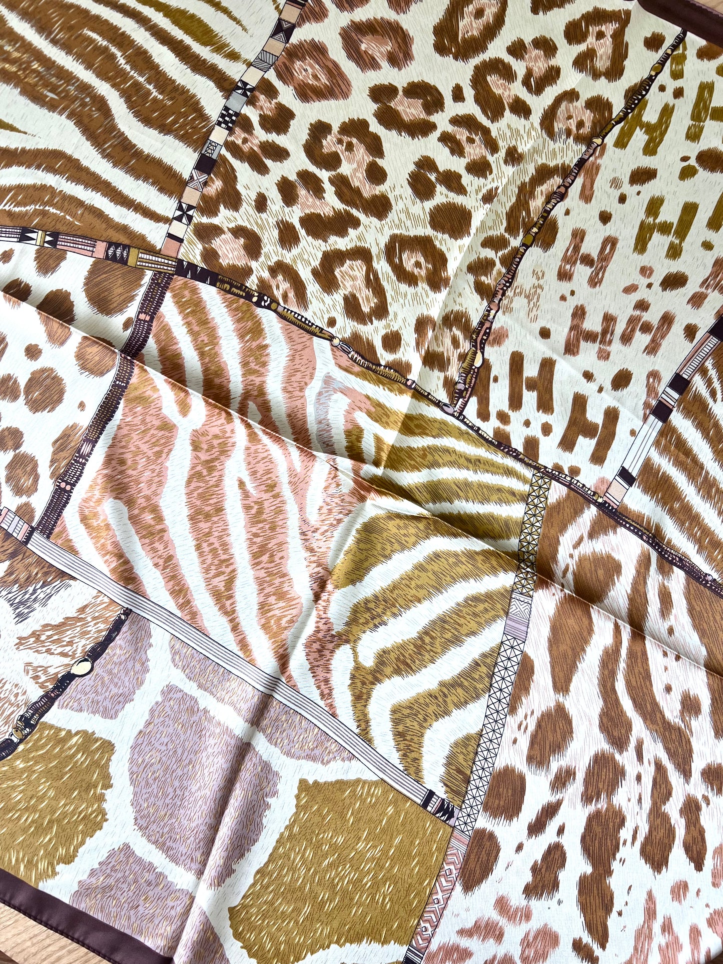 Makena Animal Print Satin Scarf