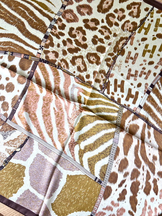 Makena Animal Print Satin Scarf