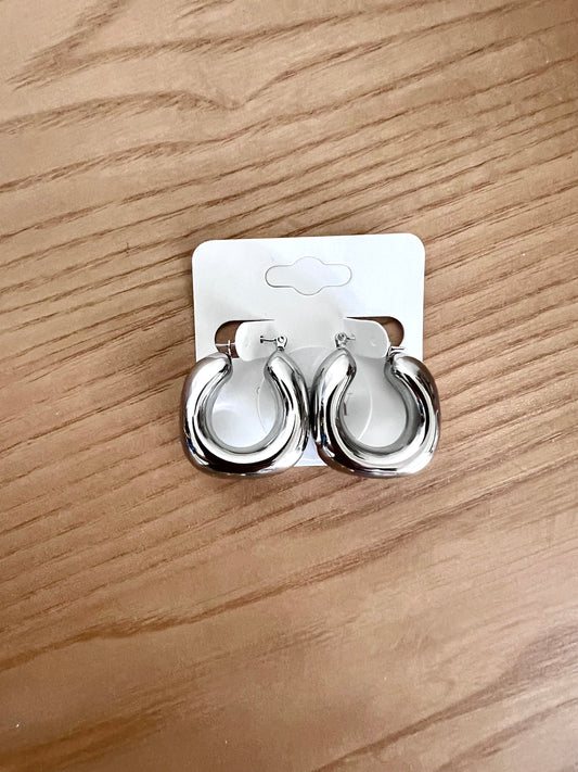 Karina Silver Chunky Hoop Earrings